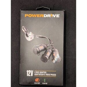 RoadPro PowerDrive 12V 3-Way Adapter 3 DC Ports/1USB Port